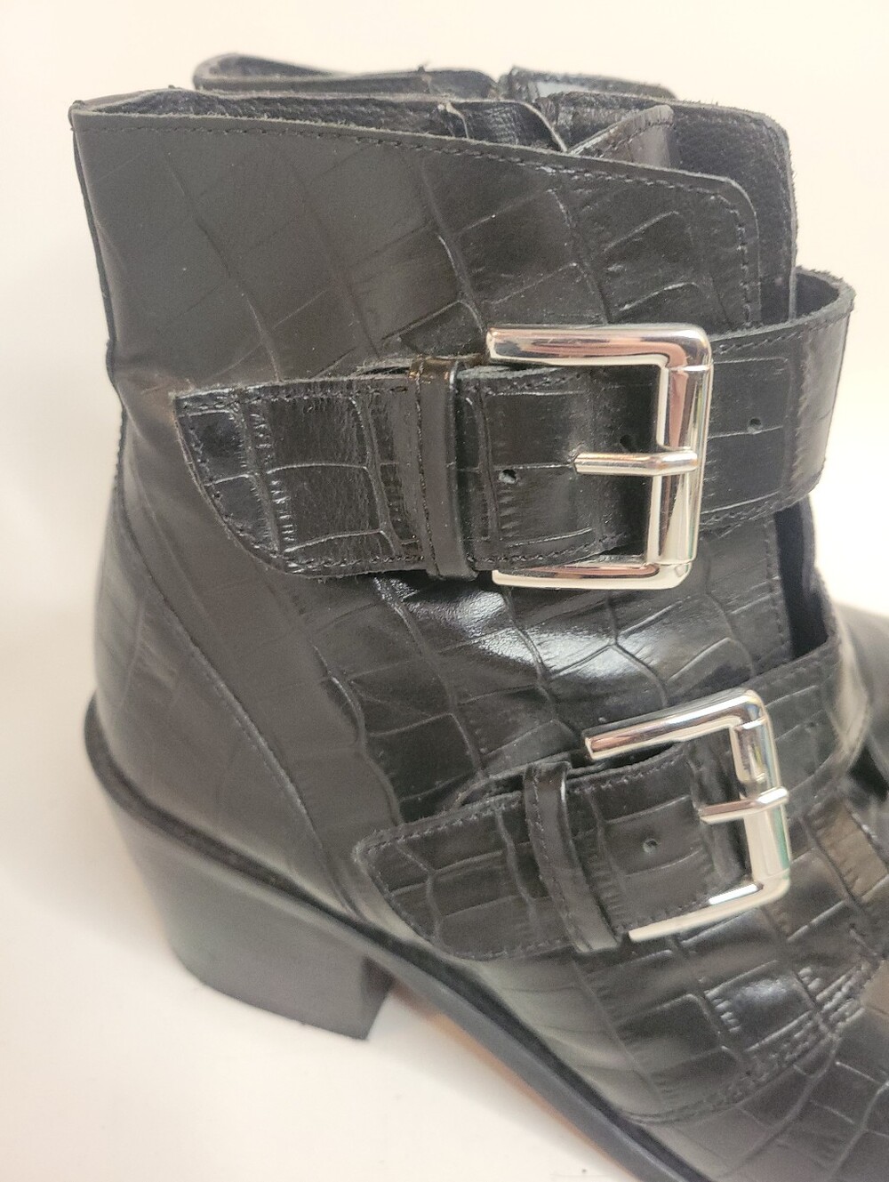 Kurt Geiger London Denny Crocodile-Embossed Leather Ankle Boots - Picture 7 of 16